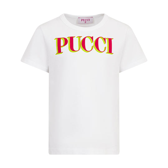 Girls White And Red Logo T-Shirt