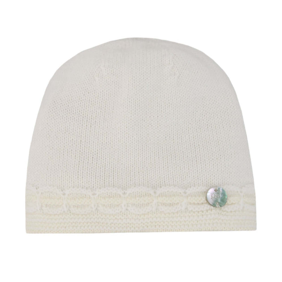 Paz Rodriguez Baby Boys Cream Knit Hat