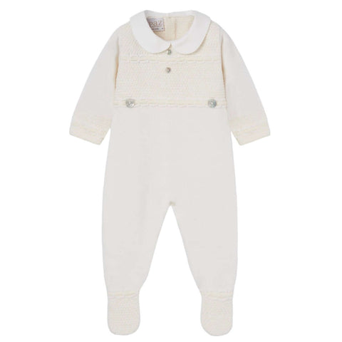 Paz Rodriguez Baby Boys Cream Knitted Babygrow