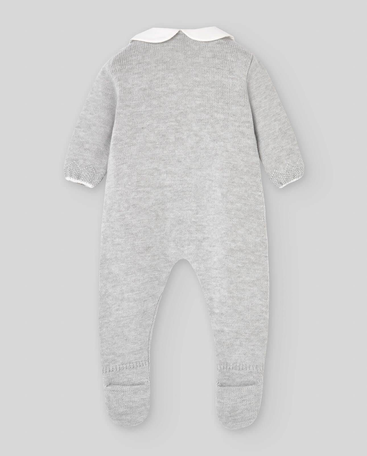 Paz Rodriguez Baby Boys Grey Knitted Babygrow