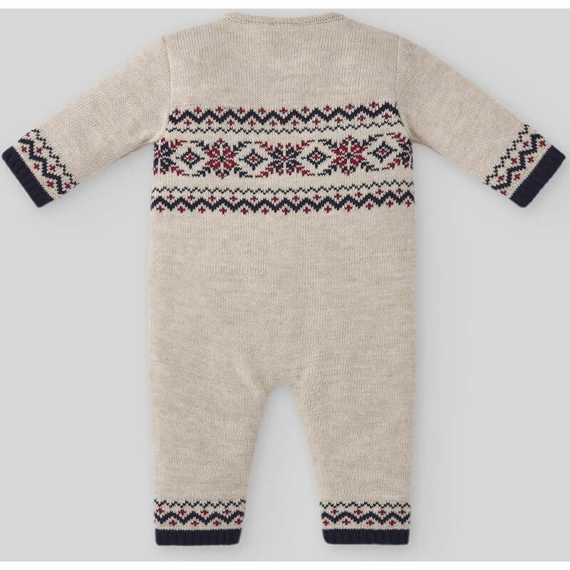 Paz Rodriguez Baby Boys Jaquard Print Knitted All In One