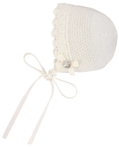 Paz Rodriguez Baby Girls Cream Bonnet