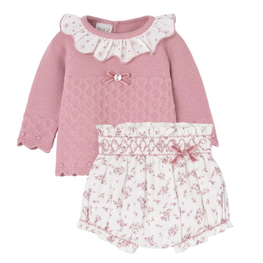 Paz Rodriguez Baby Girls Pink Floral Knit Set