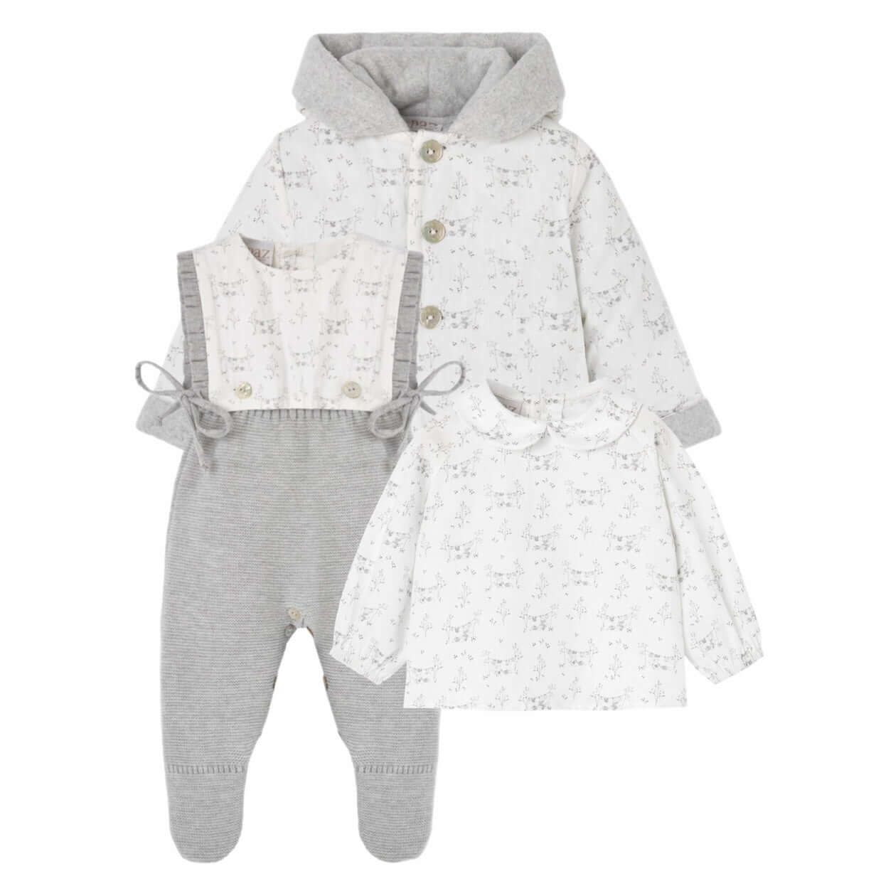 Paz Rodriguez Baby Grey Knitted 3 Piece