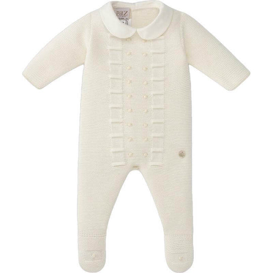 Boys Cream Knitted Romper