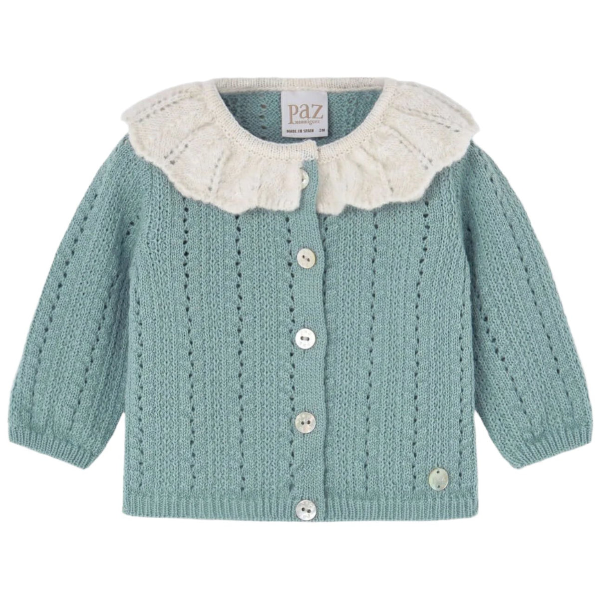 Paz Rodriguez Baby Girls Green Knitted Cardigan