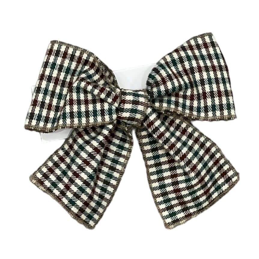 Phi Clothing Girls Brown Check Hairbow