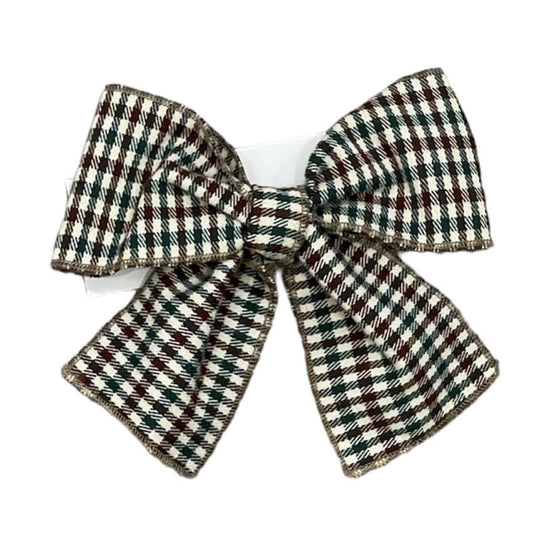 Girls Brown Check Hairbow