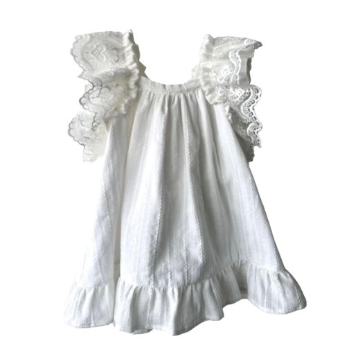 Girls Cream Glitter Dress
