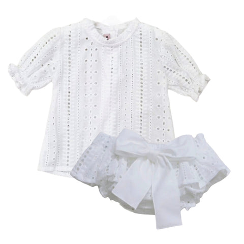 Phi Clothing White Blouse & Bloomer