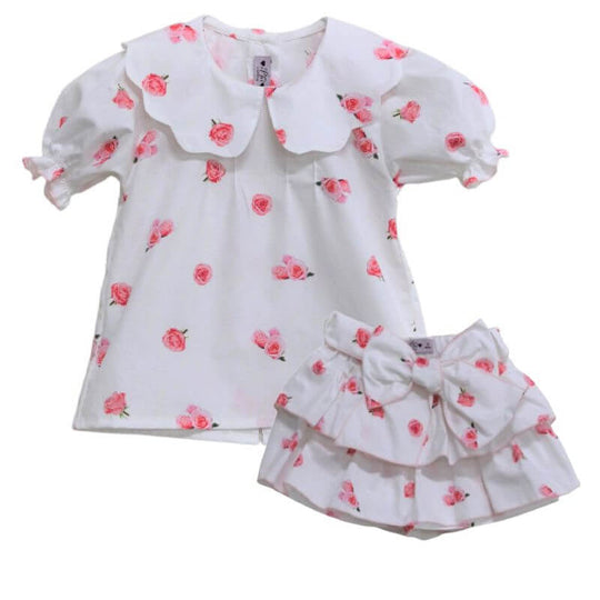 White Rose Blouse & Skirt