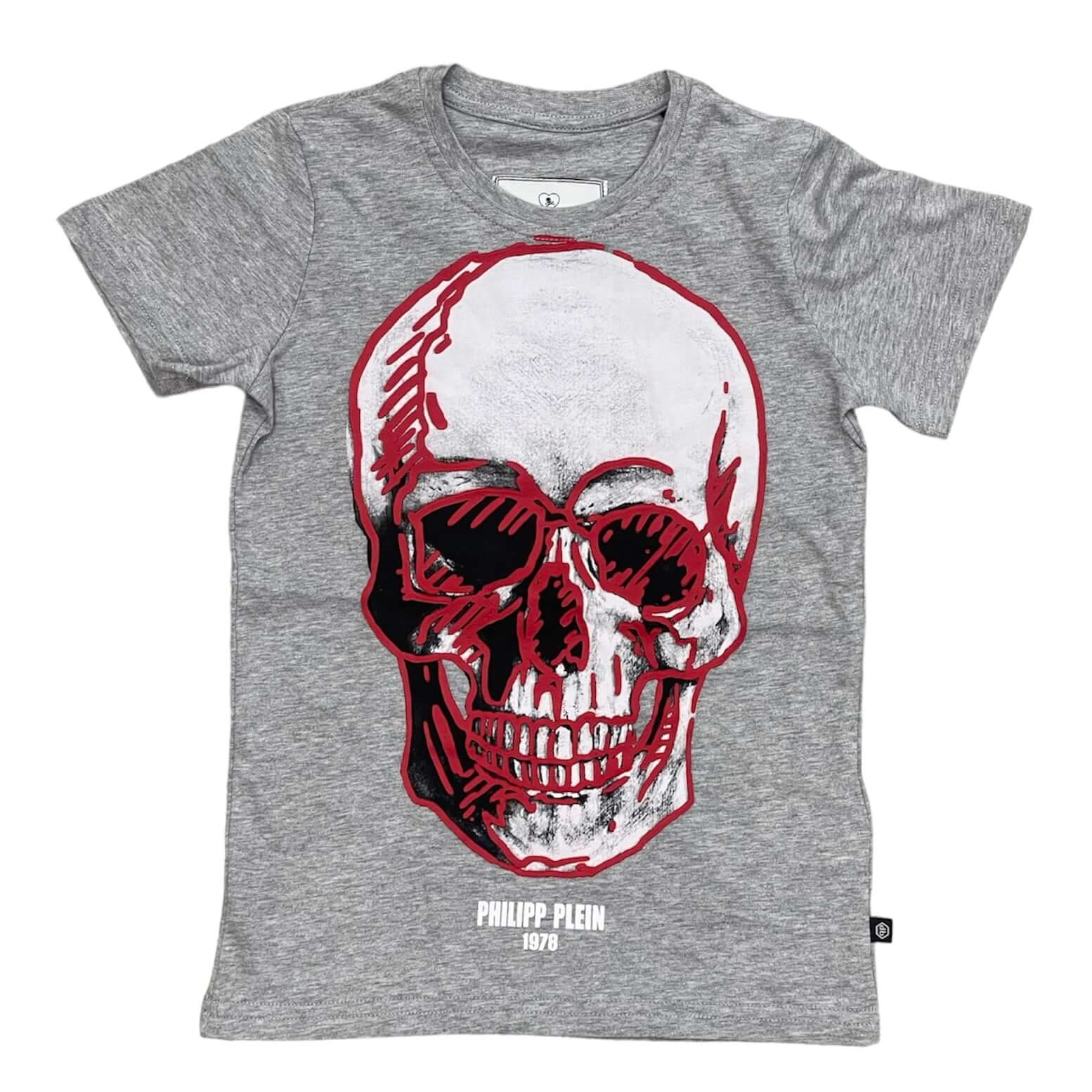 Philipp Plein Boys Grey Skull Tshirt