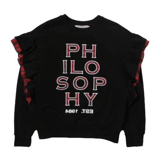 Girls Black Frill Sweatshirt