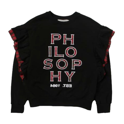 Philosophy Di Lorenzo Serafini Girls Black Frill Sweatshirt