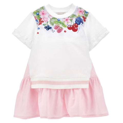 Monnalisa Girls Pink Fruit Dress