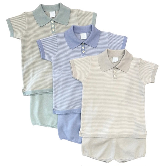 Boys GREY Knitted Short Set