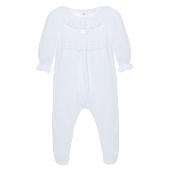 Baby Girls White Frill Babygrow