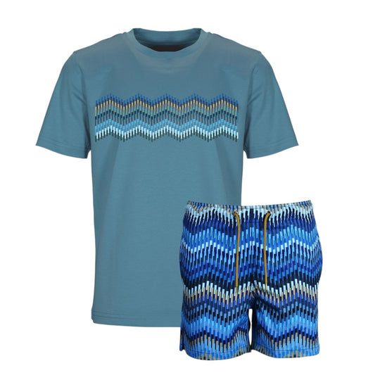 Boys Blue Zig Zag Swim Set