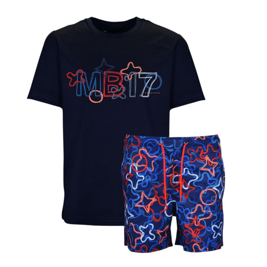 Boys Navy Shape Swim Set