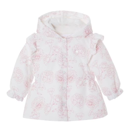Girls Cream Floral Jacket