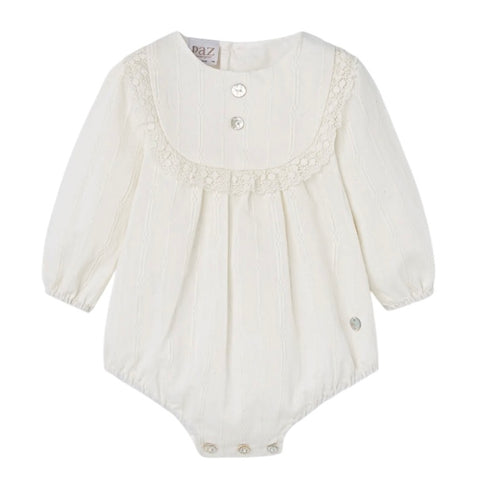 Paz Rodriguez Baby Cream Romper