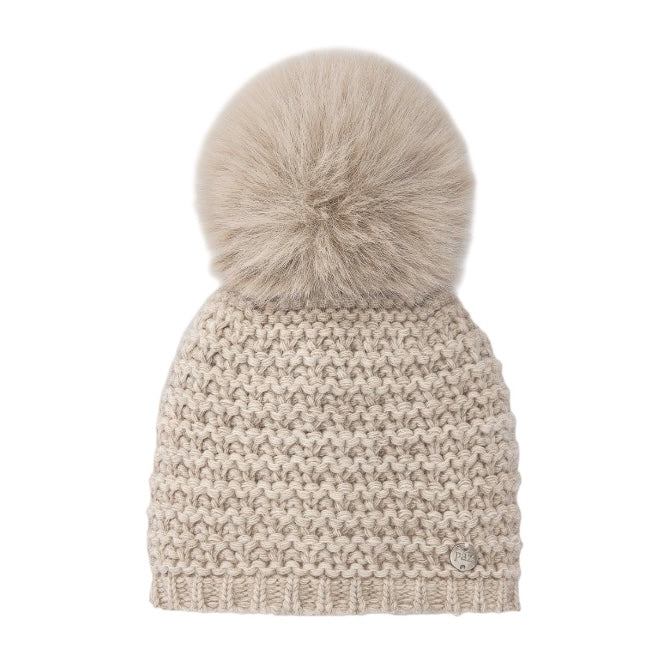 Paz Rodriguez Beige Knit Hat