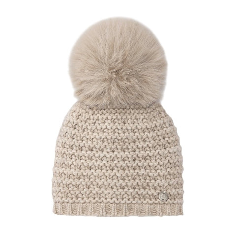 Paz Rodriguez Beige Knit Hat