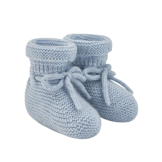 Boys Blue Knitted Booties