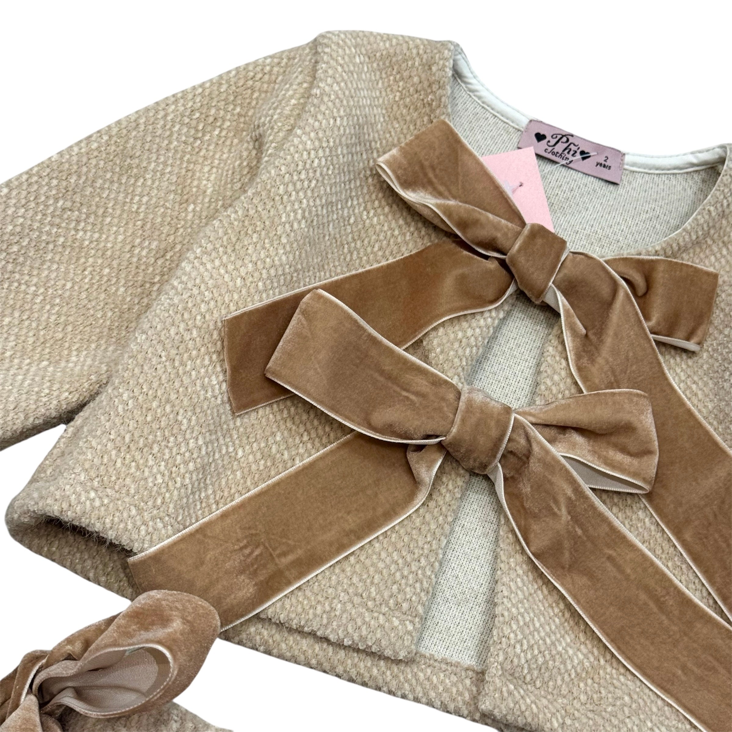 Phi Clothing Baby Girls Beige Set