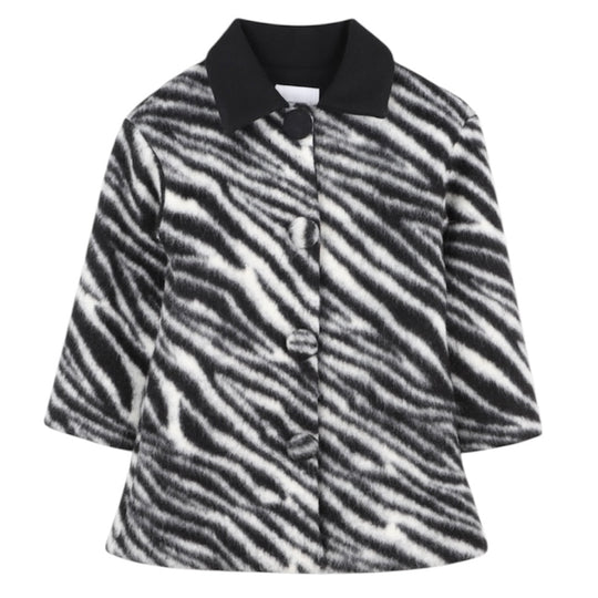 Girls Black Zebra Print Jacket