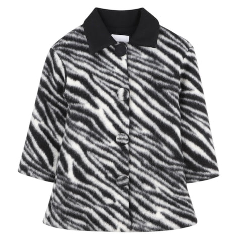 Marc Jacobs Girls Black Zebra Print Jacket