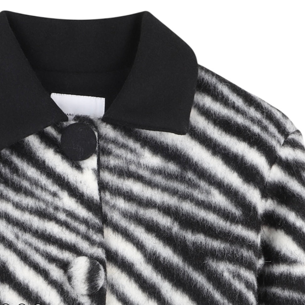 Marc Jacobs Girls Black Zebra Print Jacket
