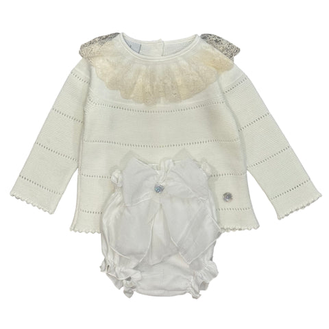 Granlei Baby Girls Cream Knitted Set