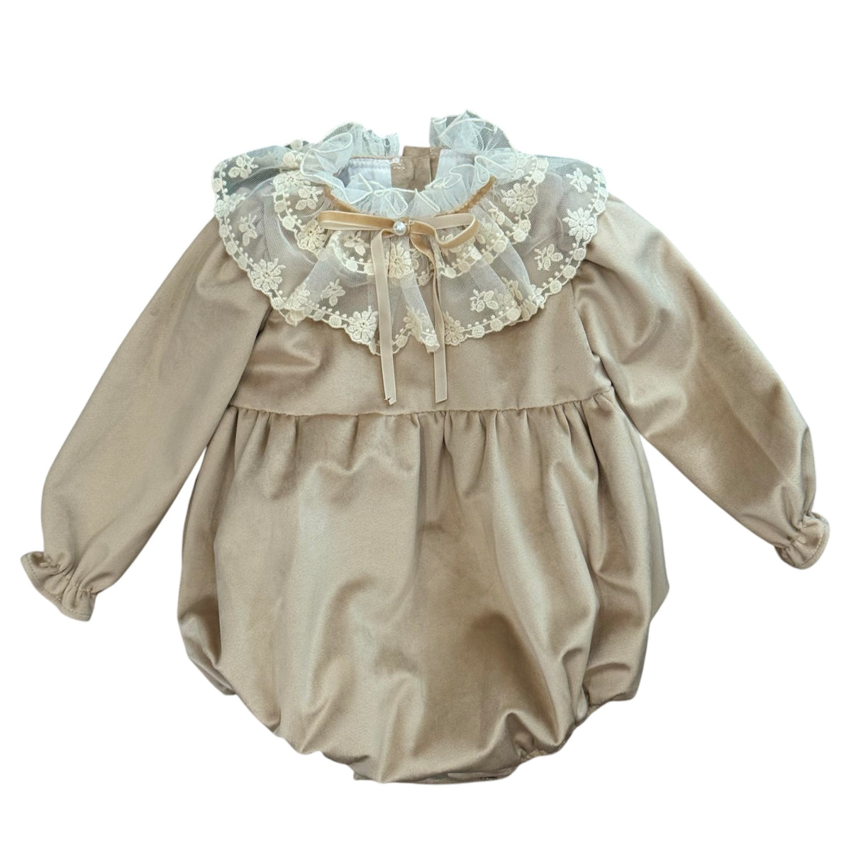 Fofettes Baby Girls Beige Frill Romper