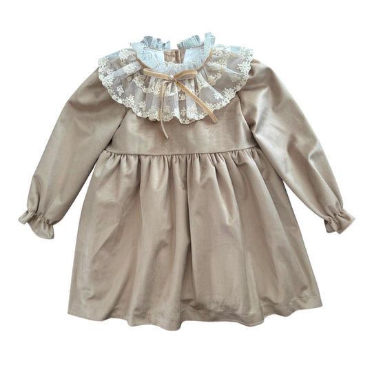 Baby Girls Beige Frill Dress