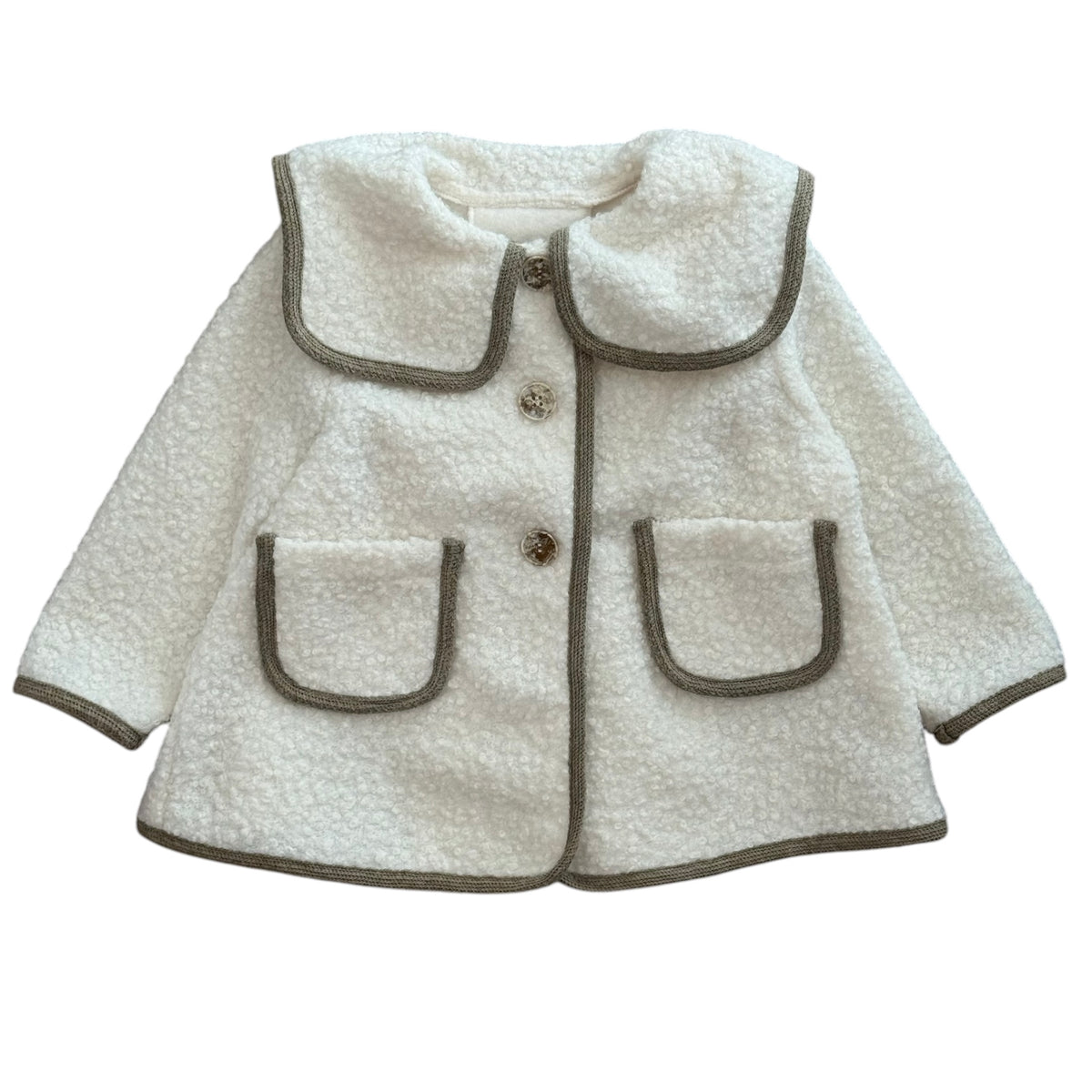 Fofettes Baby Girls Cream Boucle Jacket