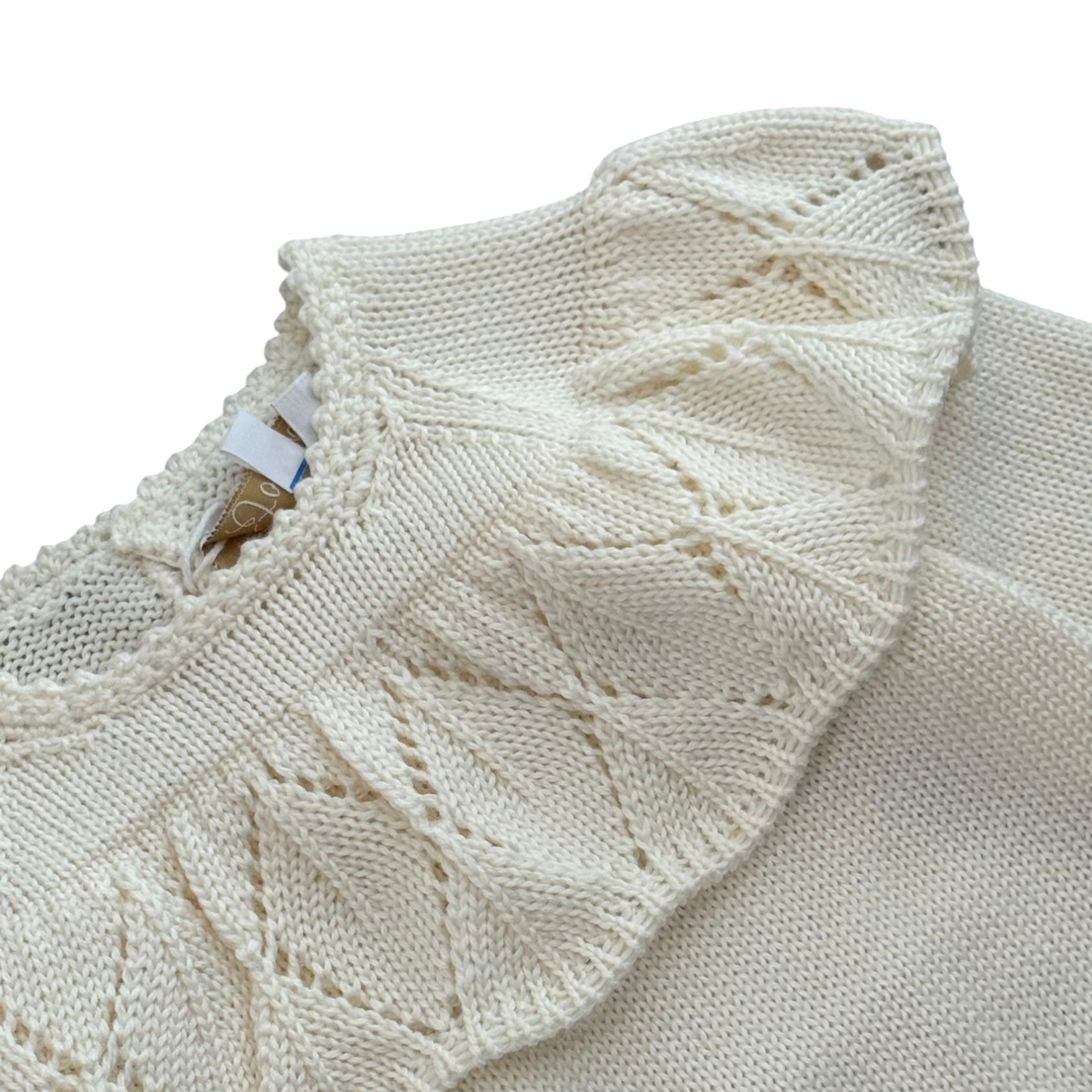 Fofettes Baby Girls Cream Knitted Romper