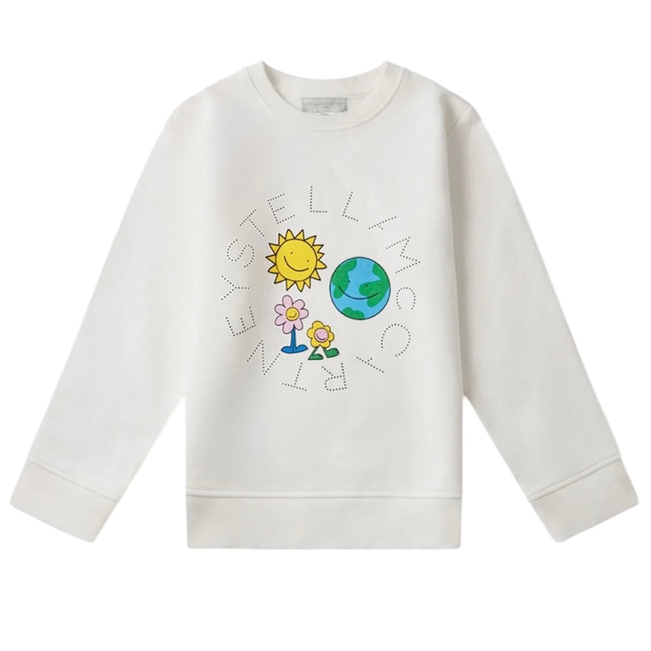 Girls White Logo Sweater