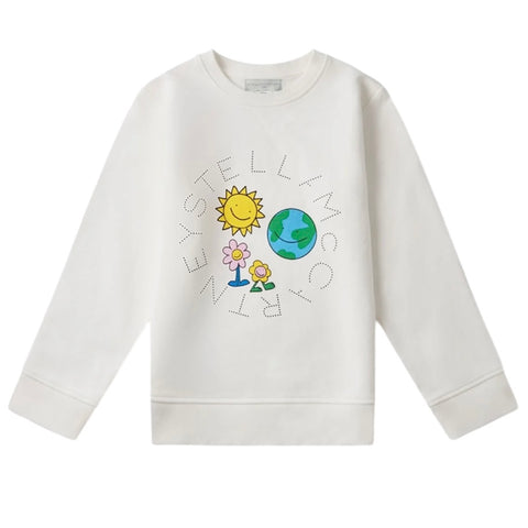 Girls White Logo Sweater
