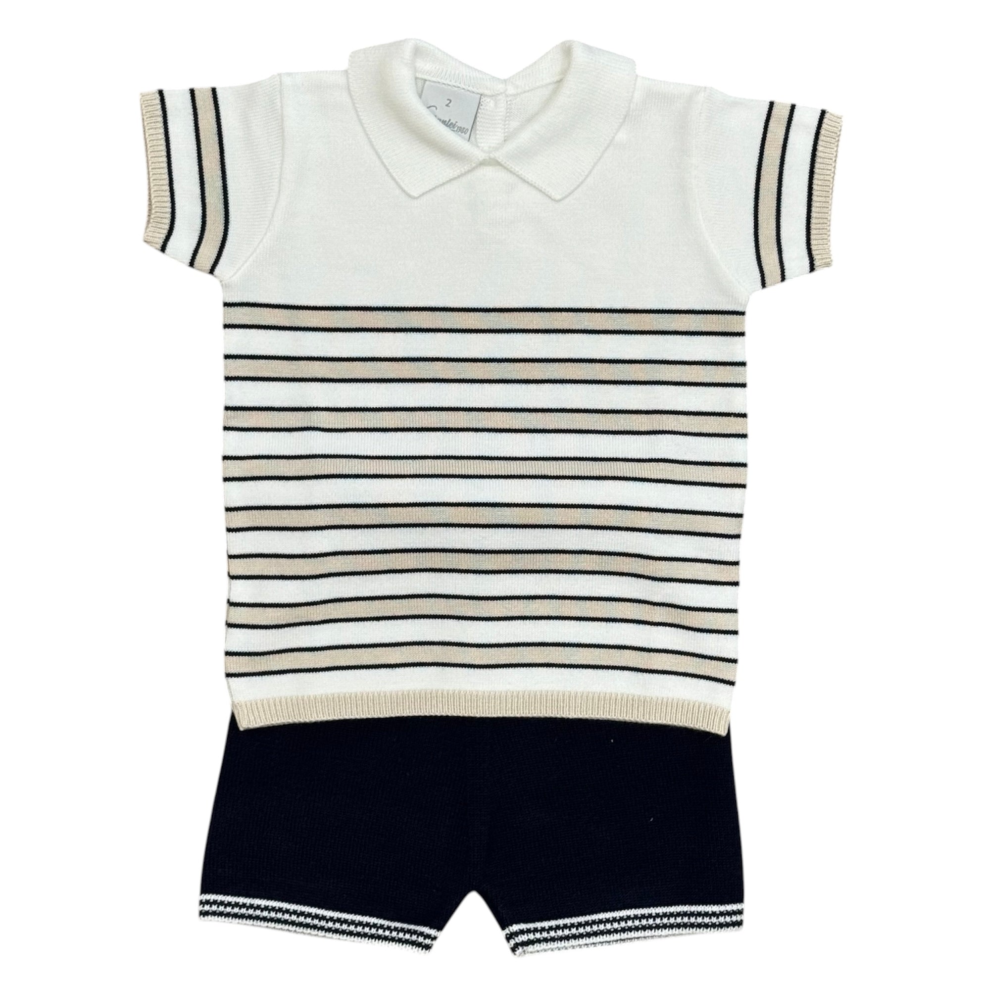 Granlei Boys Navy Stripe Short Set