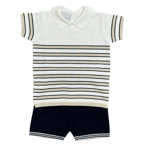 Granlei Boys Navy Stripe Short Set