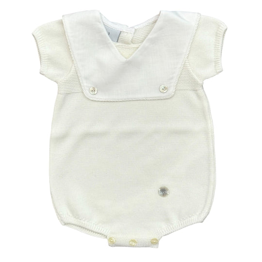 Boys Cream Romper