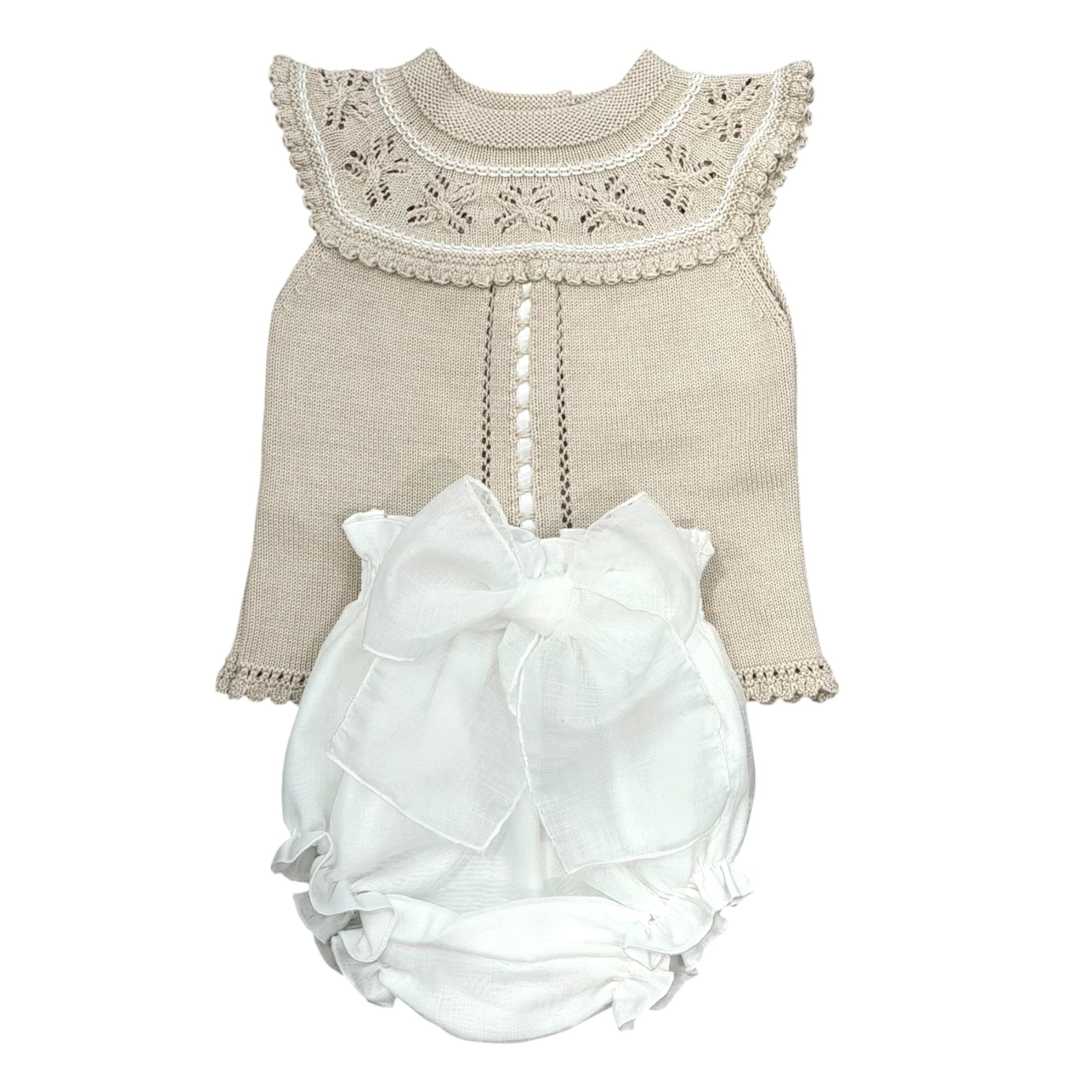 Granlei Girls Beige Bow Set