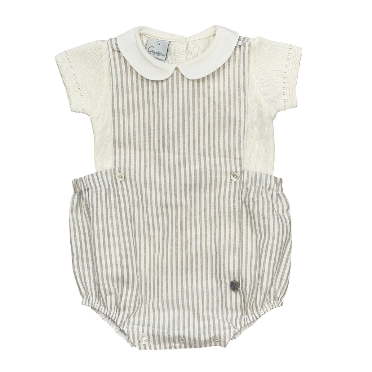 Granlei Boys Beige Stripe Romper