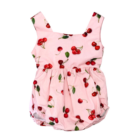 Baby Girls Pink Cherry Romper