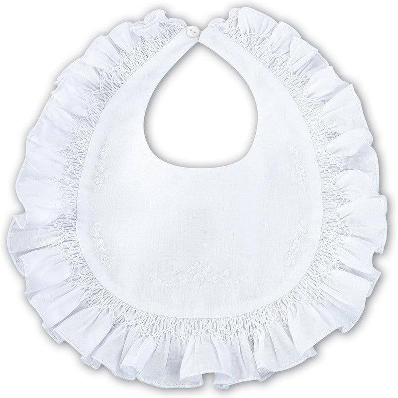 Sarah Louise Elegant White Smocked Bib