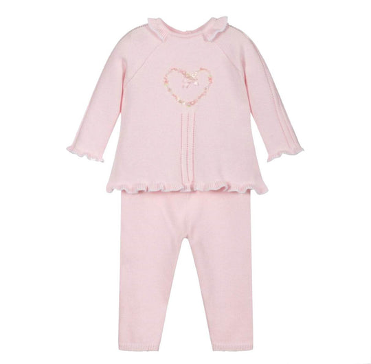 Girls Pink Knit 2 Piece Set