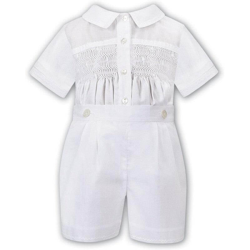 Sarah Louise Ivory Elegance Smocked Short Set