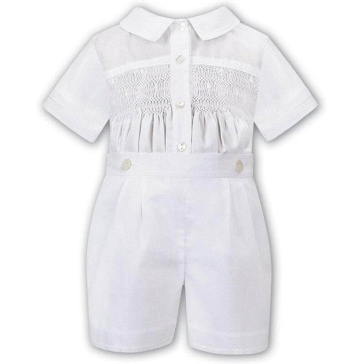 Sarah Louise Baby Boys Shorts Set in Ivory