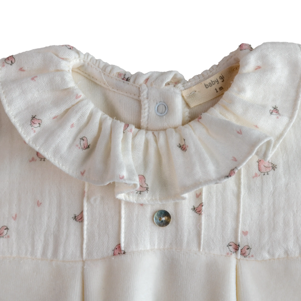 Baby Gi Baby Girls Cream Birdie Babygrow